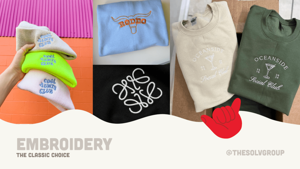 Apparel Decoration Methods - Embroidery - SOLV